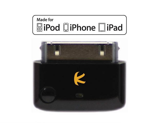 KOKKIA i10 (Black) : Apple MFi Certified Bluetooth Splitter Transmitter (to 2 Stereo Receivers).Compatible to Apple iPod,iPhone,iPad with 30-pin connector.Compatible streaming to 2 Sets Apple AirPods.
