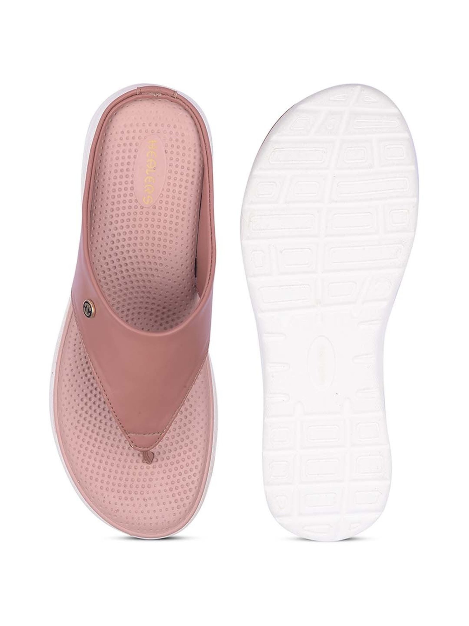 Healers by Liberty Women's Peach Thong Wedges