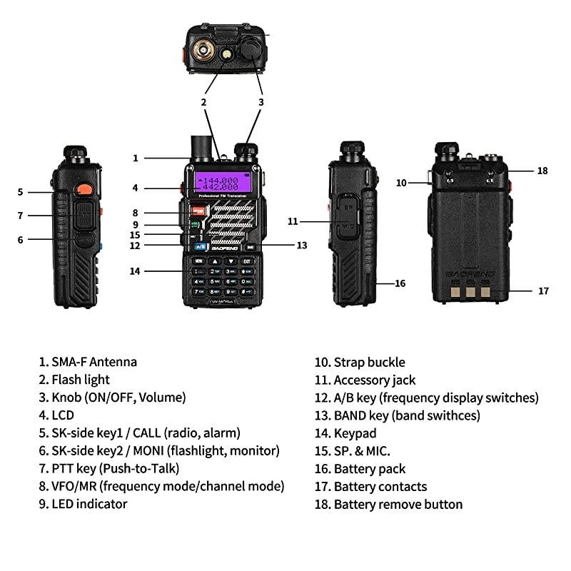 UV Plus Radio Transceiver Dual Band Long Range Walkie Talkie