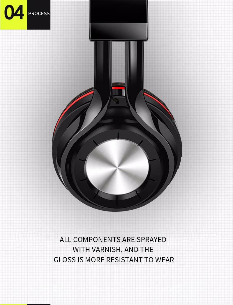 DPRUI Newest Headphones Bluetooth Headset Foldable Sports Headphone Adjustable Earphones with Microphone For PC mobile phone Mp3 (Red Black)