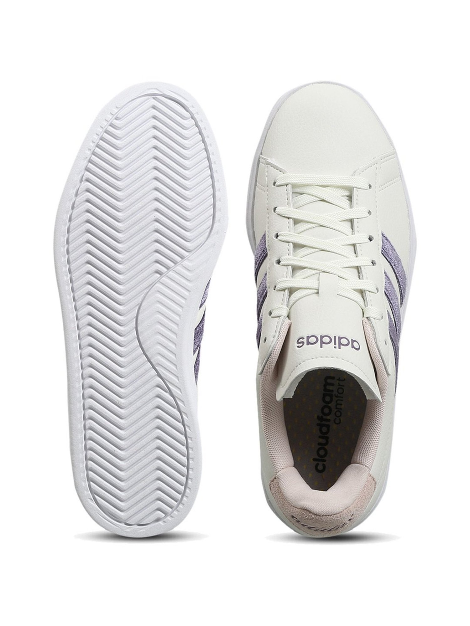 Adidas Women's GRAND COURT 2.0 Off White Tennis Shoes