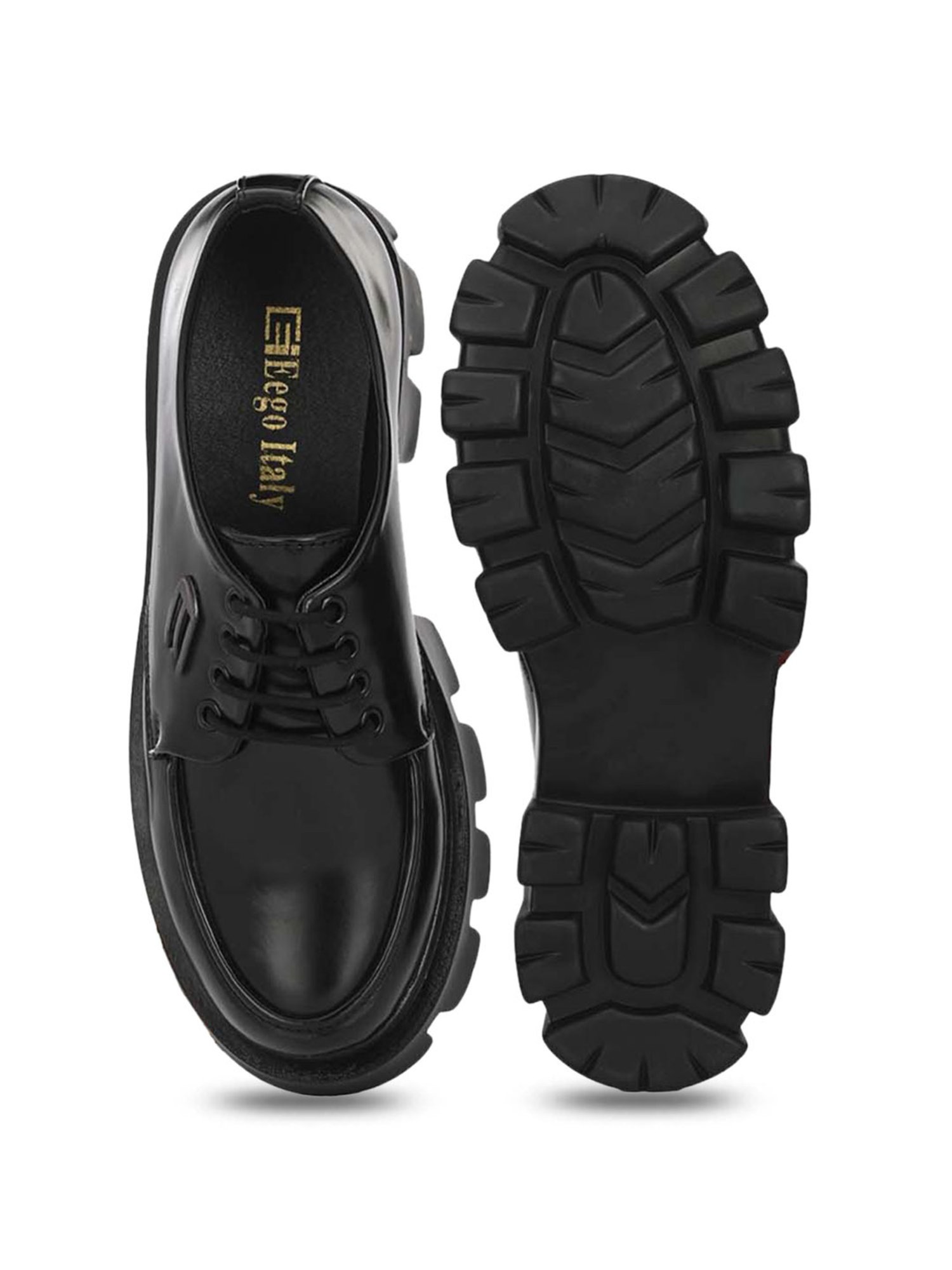 Eego Italy Men's Black Derby Shoes