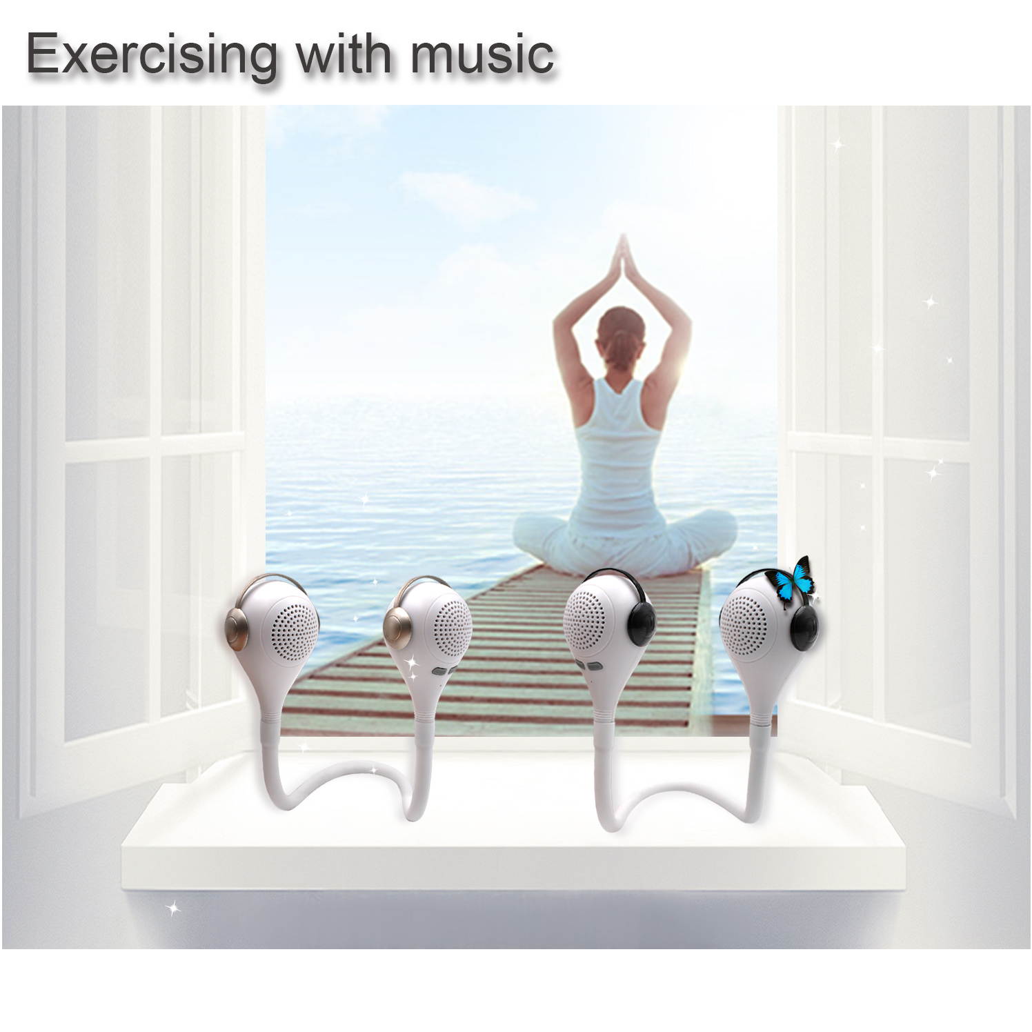 Music Elves Portable Wireless Bluetooth Speakers Hands Free Call Flexible Bendable Black