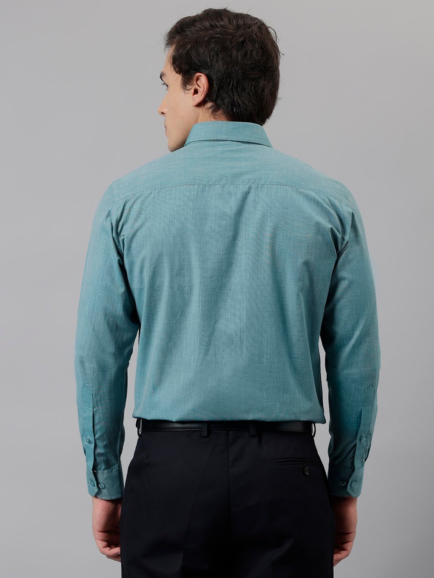 English Navy Green Slim Fit Shirt
