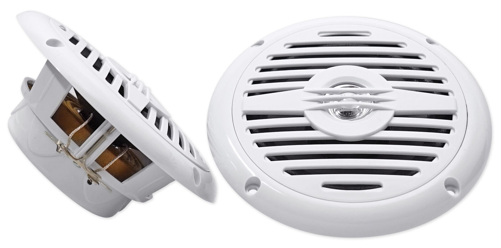 Pair   MS525W 5.25" 400 Watt Waterproof Marine Boat Speakers 2-Way White