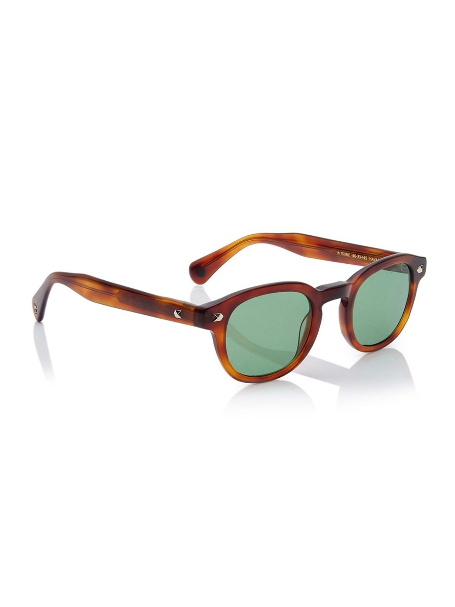 Shisen Fox Kitsune Havana Round Unisex UV Protection Sunglasses -49 mm