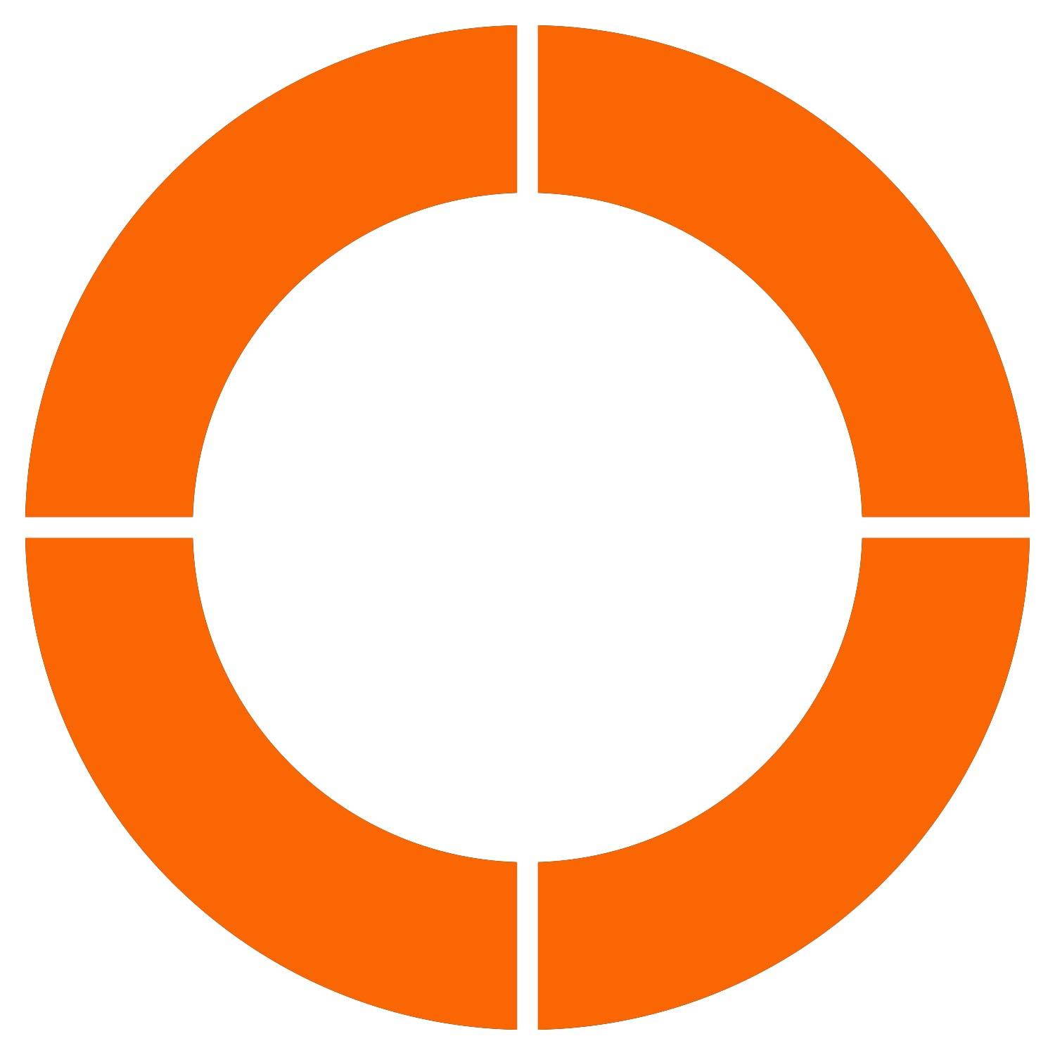 LiteMark Orange Removable 12 Inch Circle Kits - Makes 3 Circles