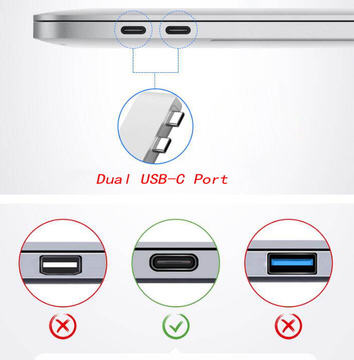 Wanmingtek USB C Hub Adapter for MacBook Air 2018, MacBook Pro 2018/2017/2016, Dual Type C Hub with 4K HDMI, micro SD/SD TF Card Reader,100W Power Delivery,40Gbps Thunderbolt 3, 2 USB 3.0 Ports-Silver