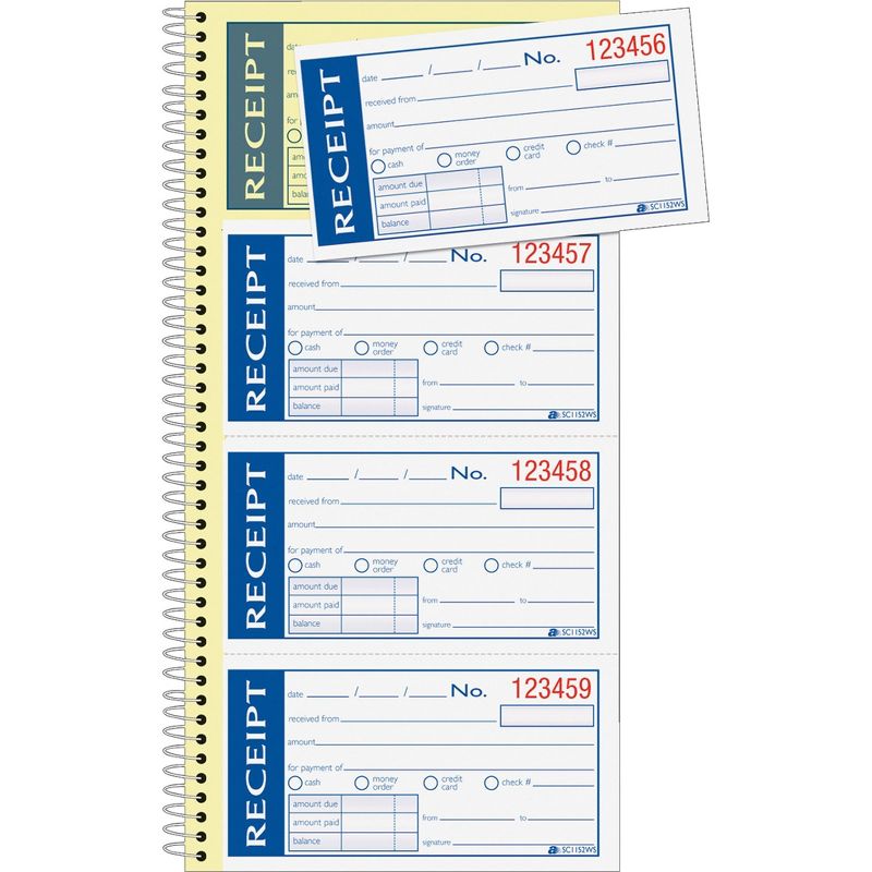 Adams Write N' Stick Receipt Book 2-Part 5-1/4"x11" SC1152WS