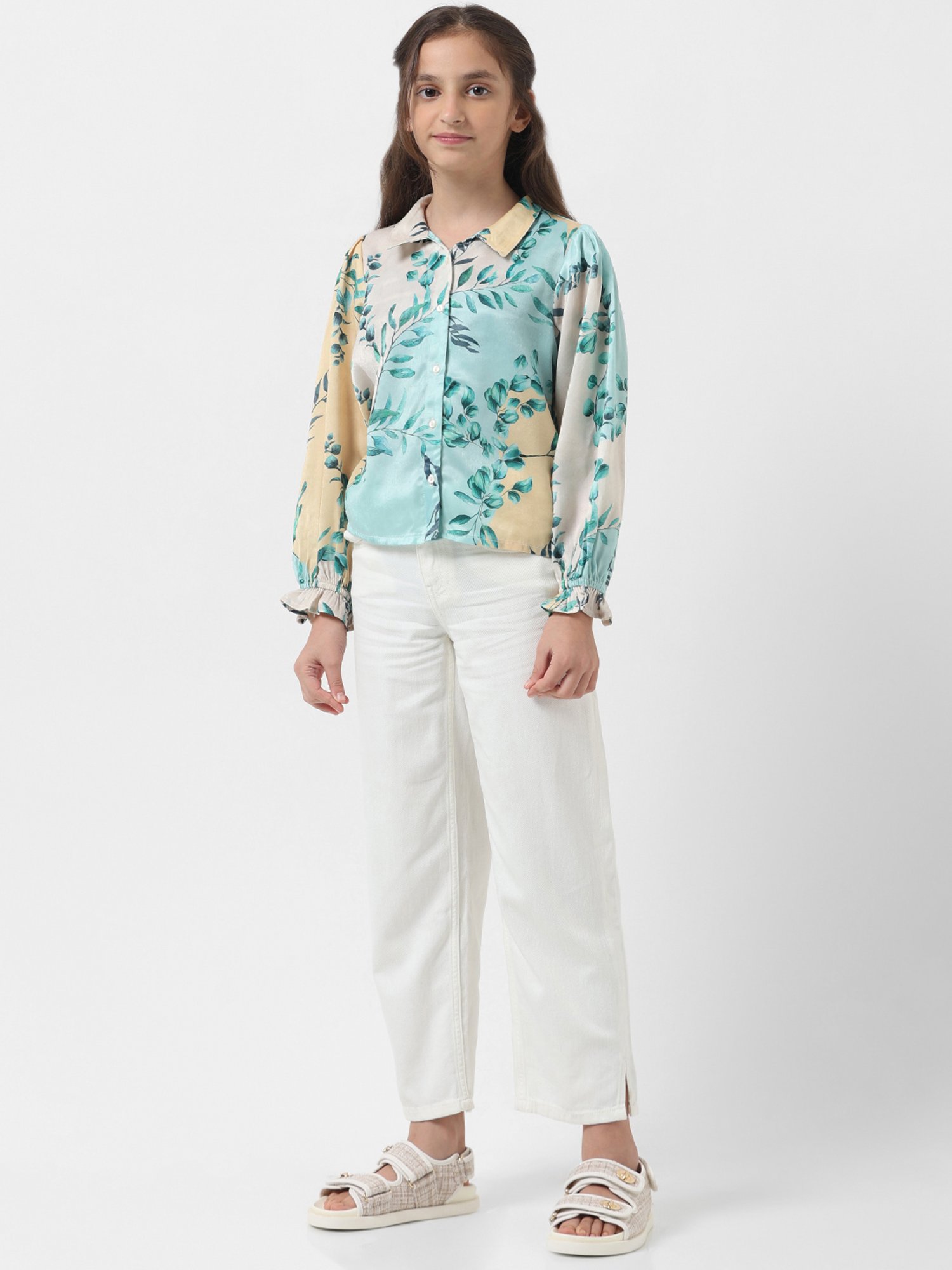 VERO MODA GIRL Multicolor Printed Full Sleeves Shirt Top