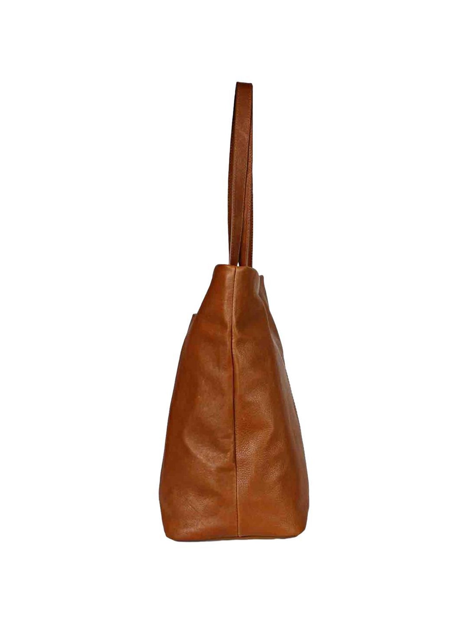 Favore Tan Solid Medium Tote Handbag