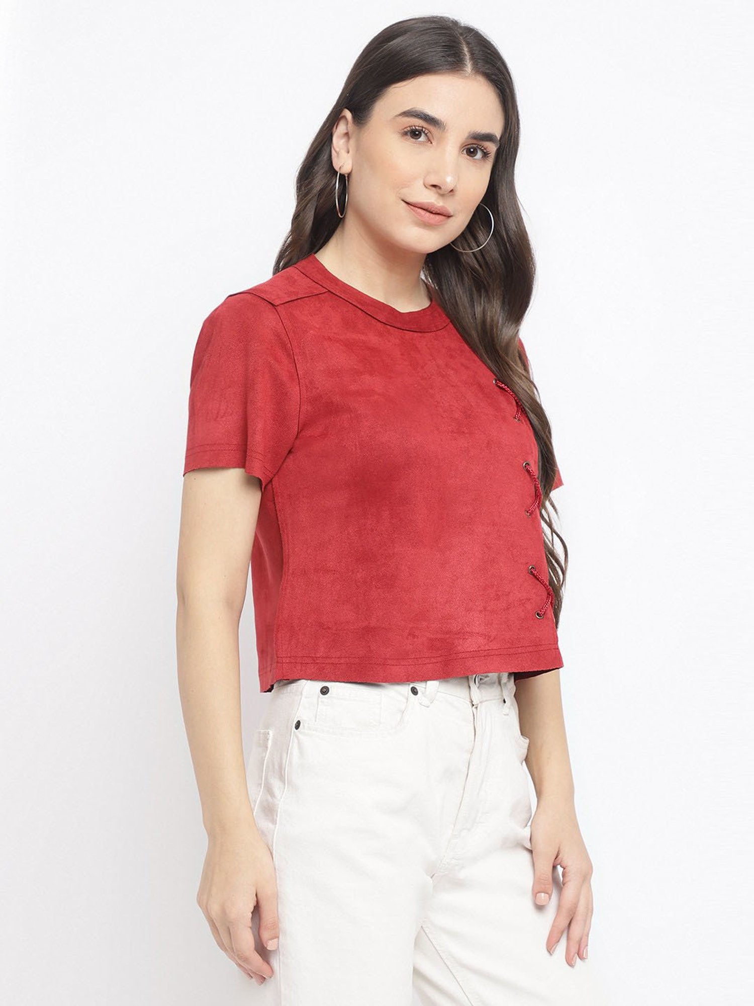 Latin Quarters Maroon Regular Fit Top
