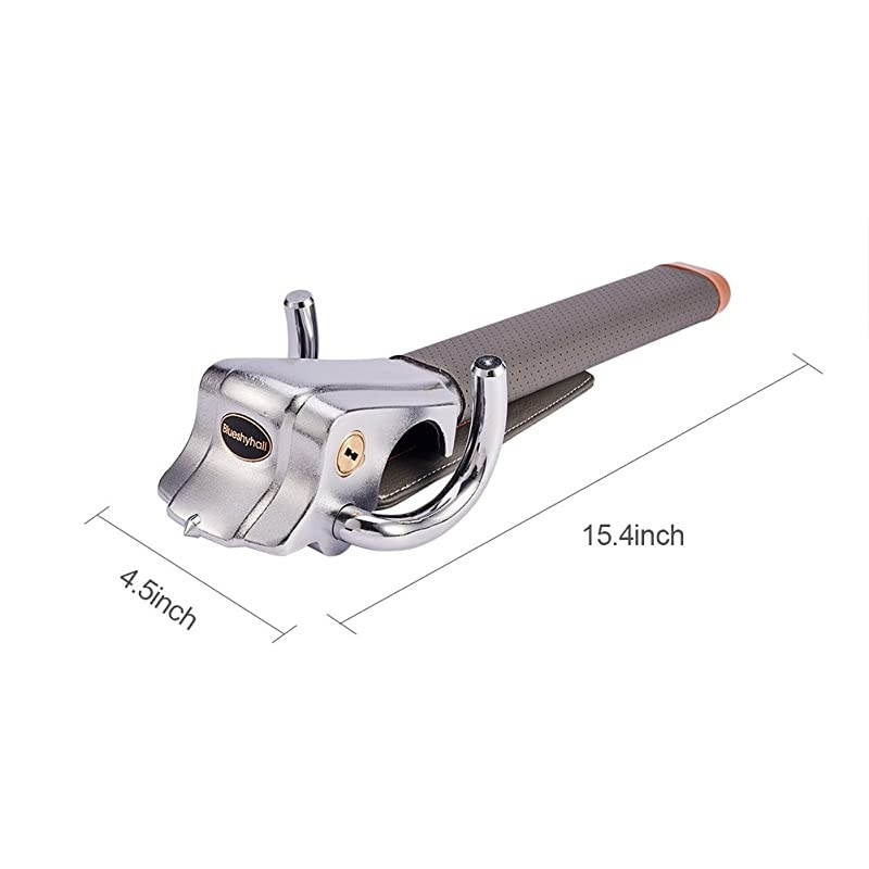 Car Steering Wheel Lock, Anti-Theft Locking Devices Safety Hammer with 2 Keys, Universal for Auto Car Vehicle Truck SUV, Grey
