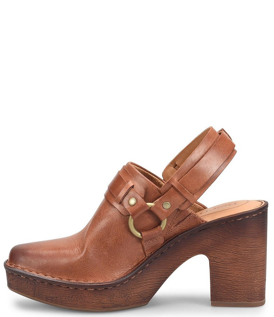Born Hudson Leather Sling Strap Harness Clogs