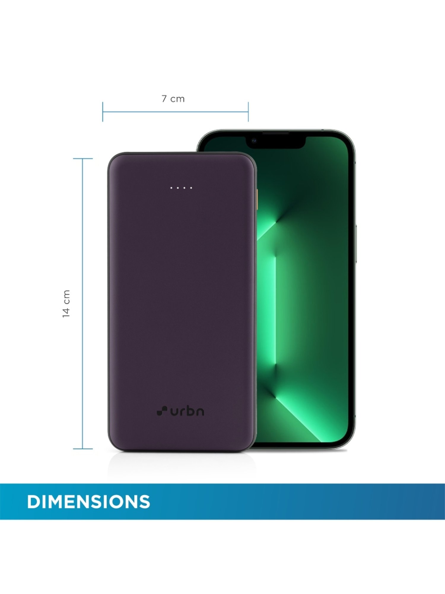 URBN 10000 mAh Ultra Slim 12W Power Bank with Type C Input-Output (Purple)