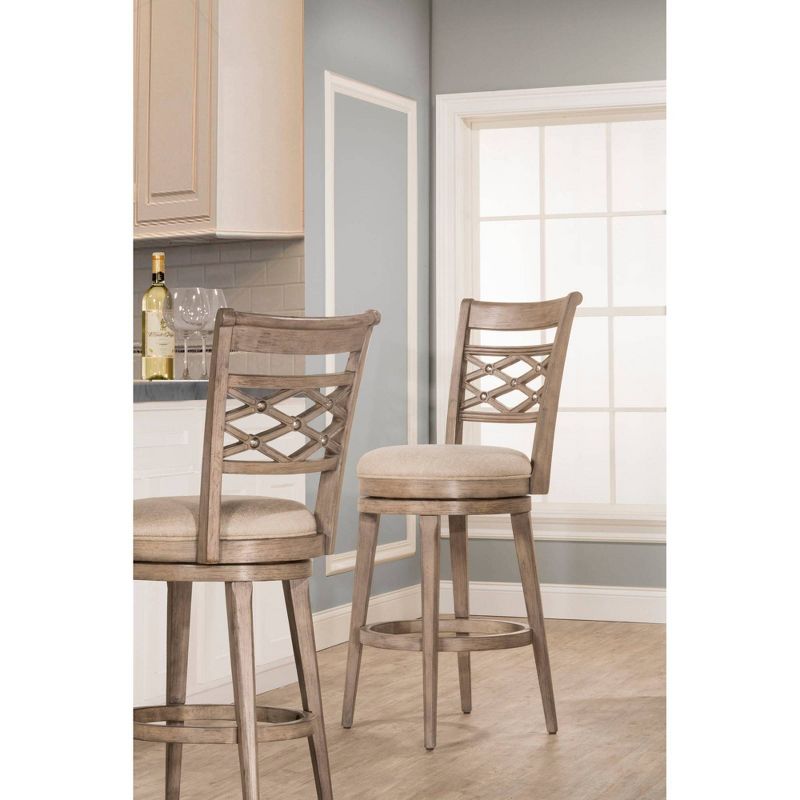 26" Chesney Swivel Wood Counter Height Barstool Weathered Gray - Hillsdale Furniture