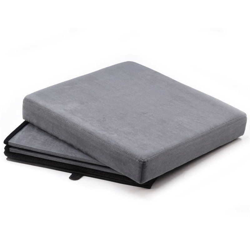 Faux Suede Collapsible Pet Ottoman in Gray - Hodedah