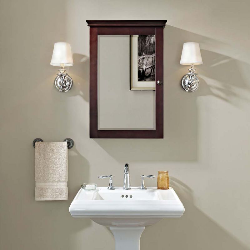 Crosley Lydia Mirrored Wall Cabinet In Espresso