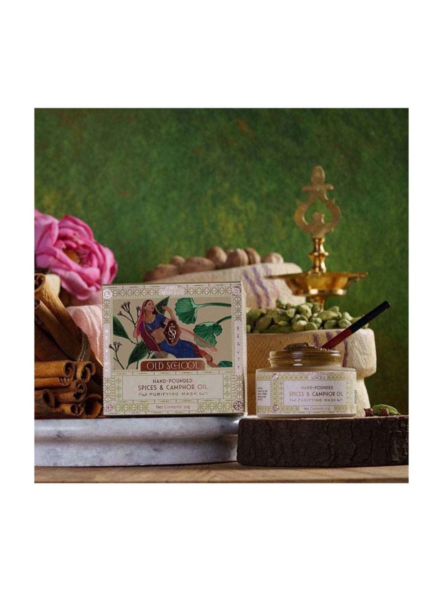 Old School Rituals Purifying Hand-Pounded Spices & Camphor Oil Purifying Mask - 50 gm
