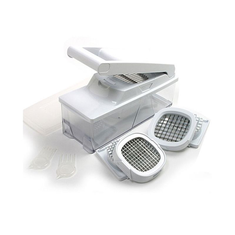 Norpro 838 Compact Big Mouth Food Chopper Slicer Kitchen Gadget with Interchangeable Grids, Cleaning Combs, and Storage Lid,  6 Cup/48 Ounce Capacity