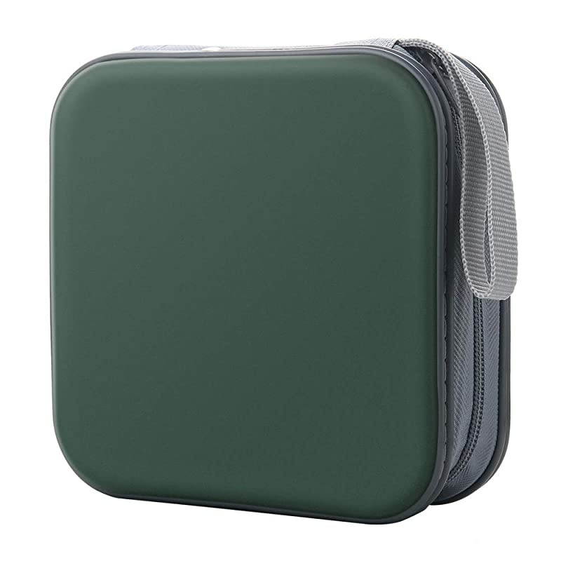 CD Case, 40 Capacity CD DVD Heavy Duty Wallet Storage Organizer Holder VCD Binder Bag Album Booklet (A-Silver)