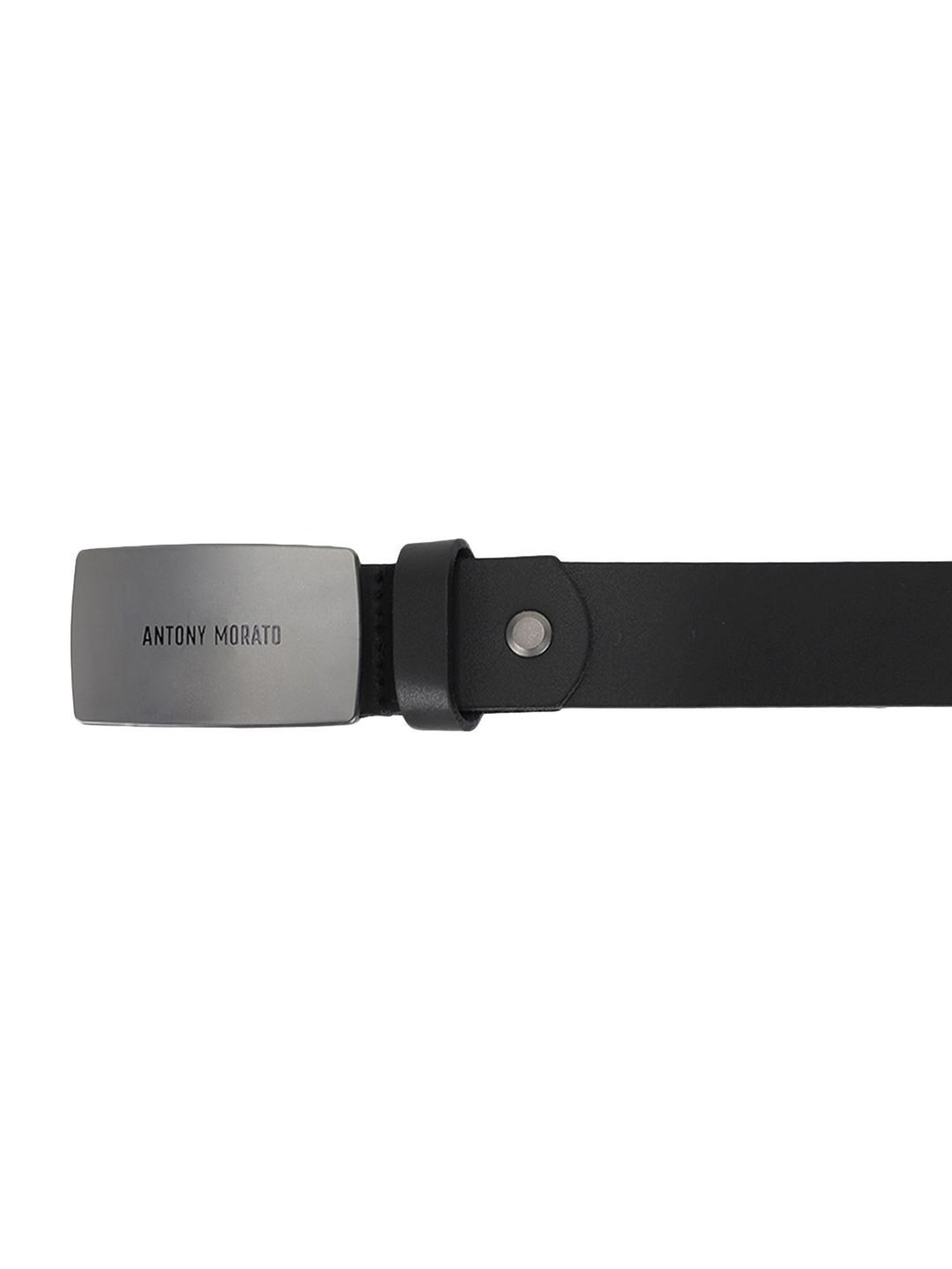 Antony Morato Black Leather Solid Waist Belt