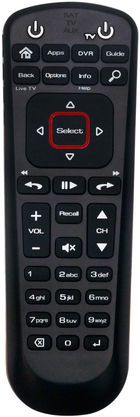 New Network 52.0 Replacement Remote Control Compatible with Dish Network with 3 Modes SAT TV AUX