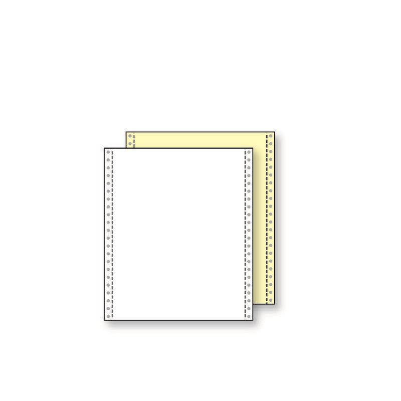 2-Ply 9-1/2'' x 11" (W x H) Carbonless 13# White/Canary Computer Paper, 1/2" Marginal Perf Left & Right (Ream of 1400)