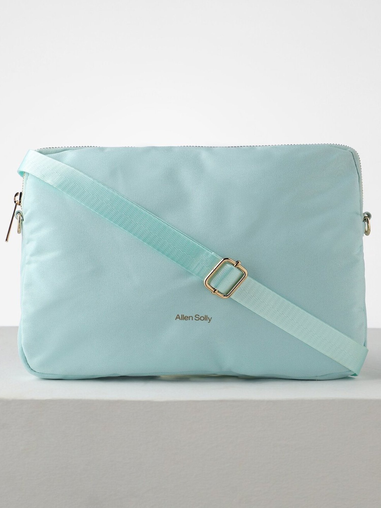 Allen Solly Blue Textured Medium Tote Handbag