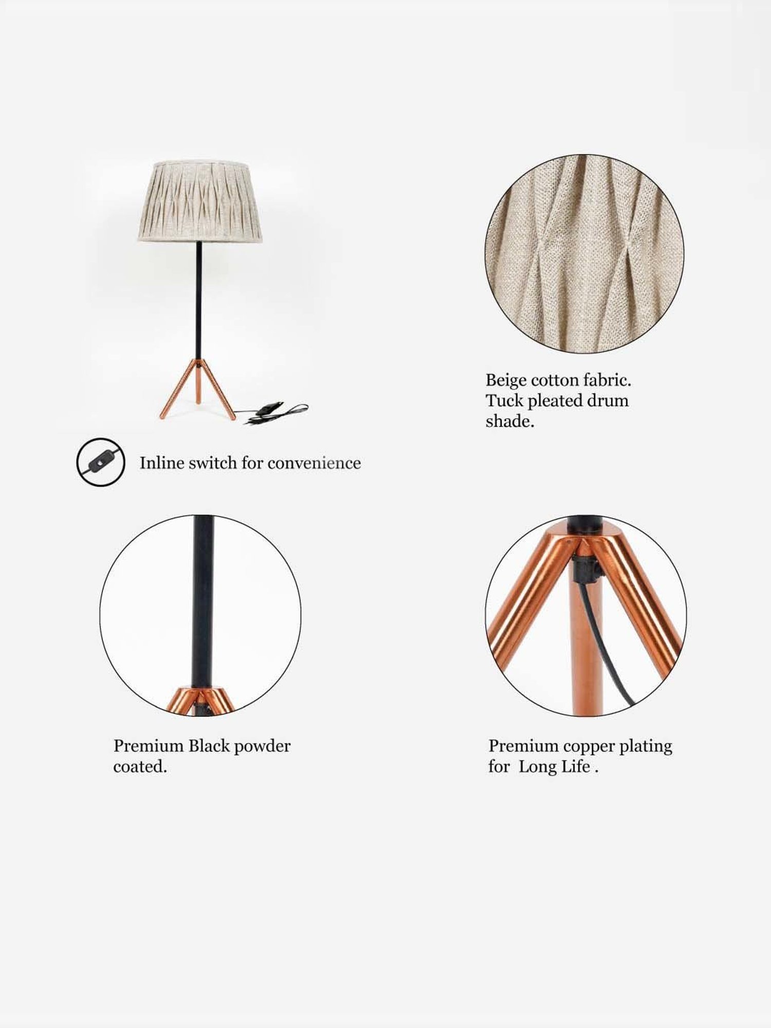 DecorativeRay Red PVC Study Table Lamp - Set of 1