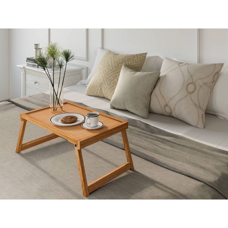 21" x 10" Rattan Delancey Bed Tray - Hopper Studio