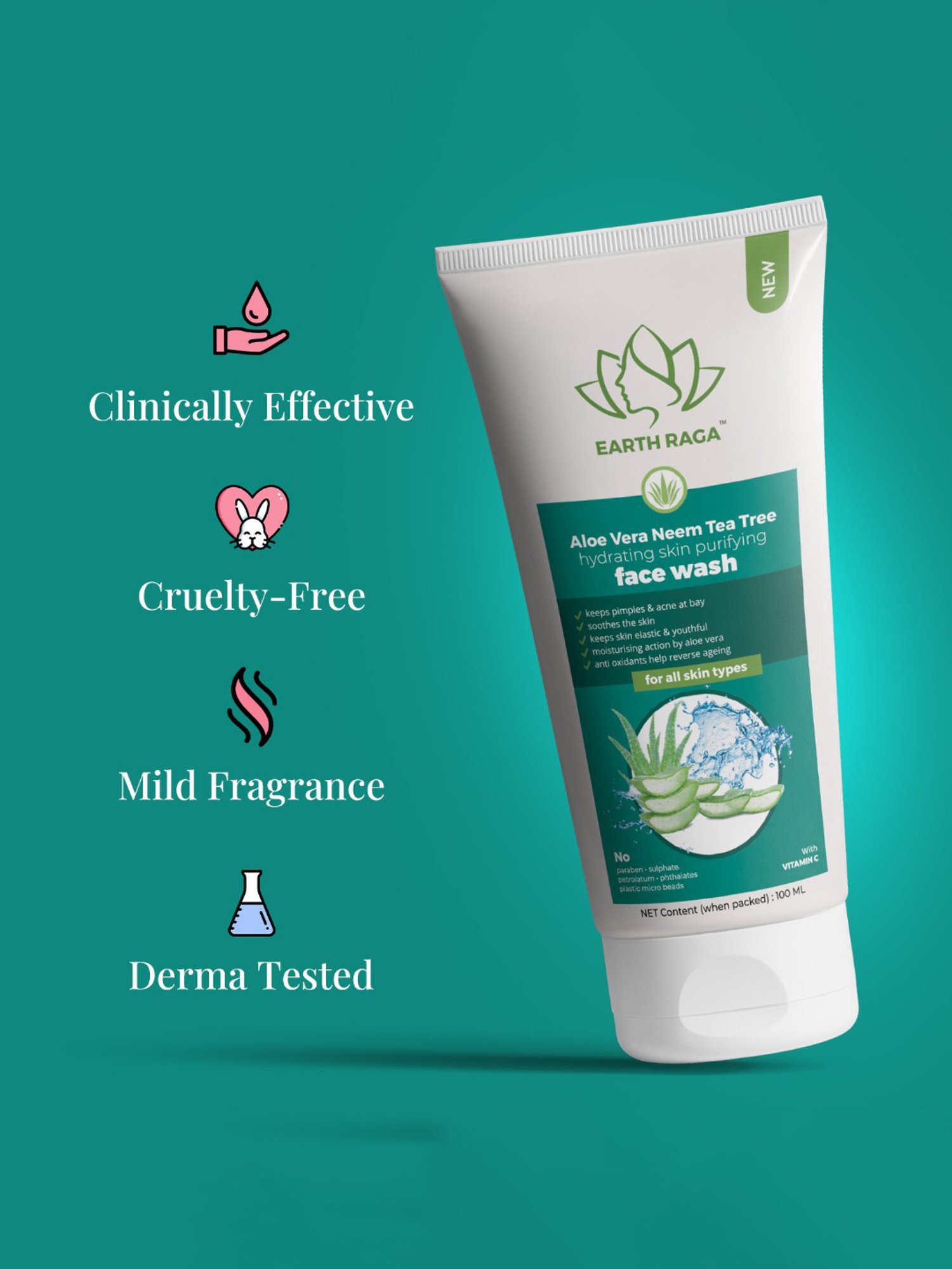 Earthraga Hydrating Skin Purifying Face Wash - 100 ml