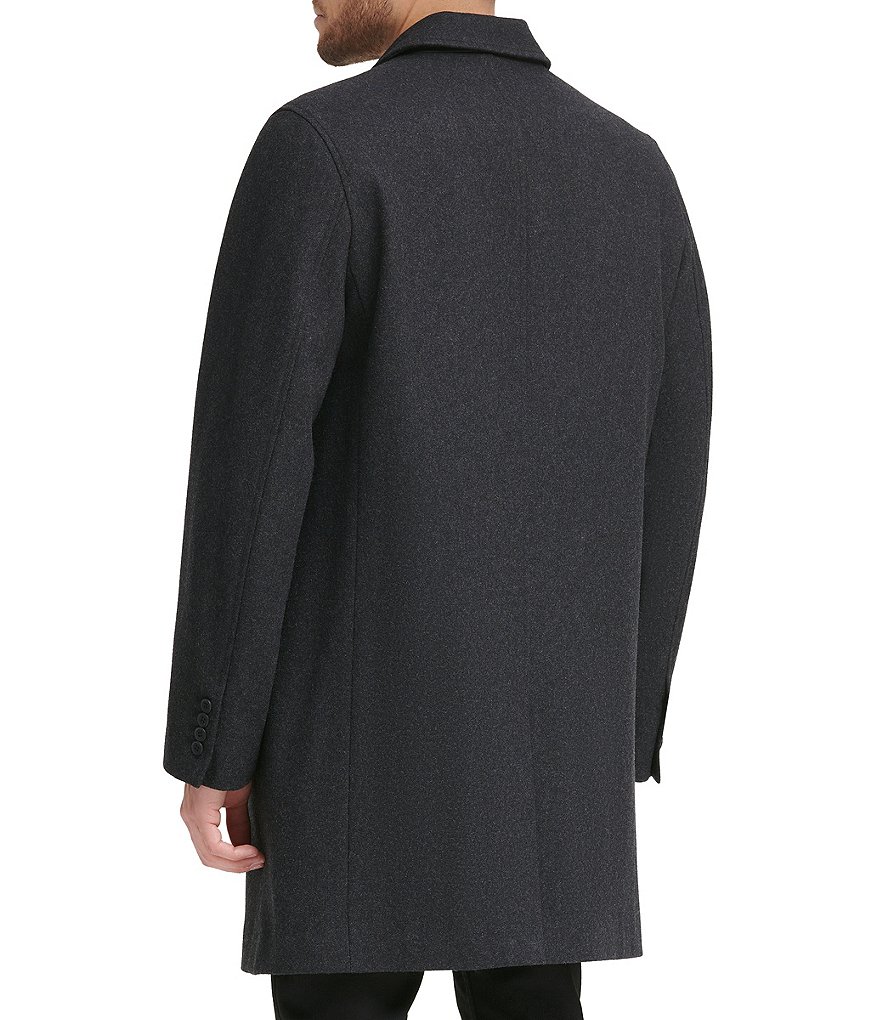 Cole Haan Melton Stand-Collar Button Front Wool-Blend Coat