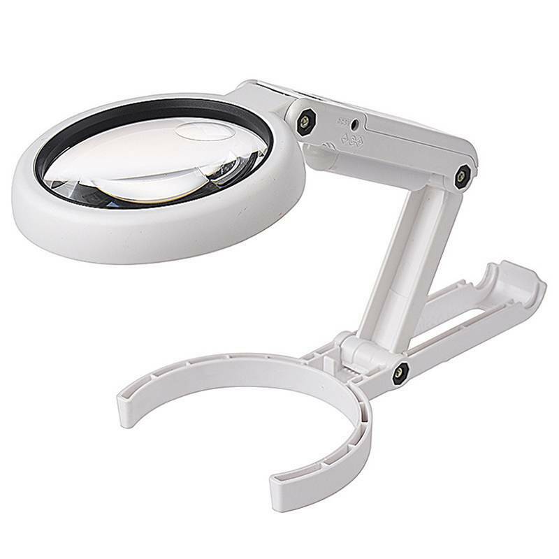 Magnifying Glass with 8 LED Lights Portable Illuminated Handsfree Magnifier 5X 10X Dual Magnification Lens for Reading Books, Jewlery, Coins, Craft & Hobbies