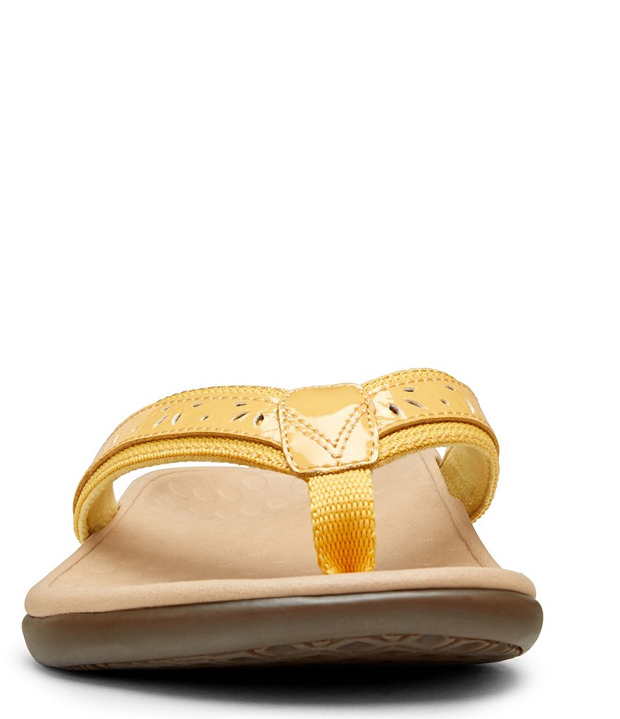 Vionic Casandra Perforated Leather Thong Sandals