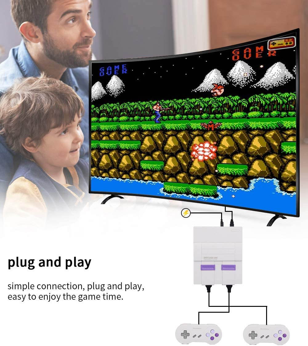 Retro Game Console, Handheld Video Game Console with 2 NES Controllers, Classic Gaming Console Built-in 821 NES Old School Games, HDMI HD Output, Ideal Gift for Backing to Childhood