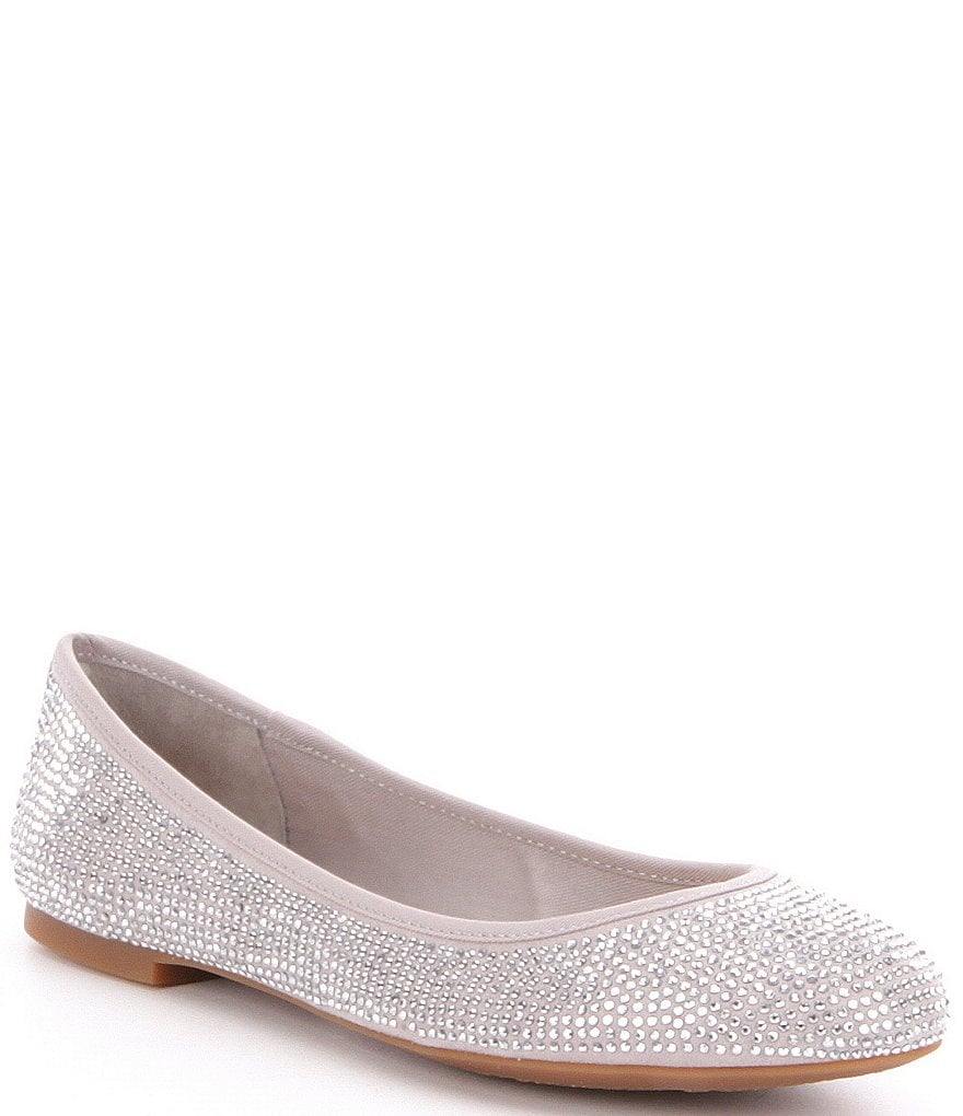 GB Star-Brite Microfiber Rhinestone Detail Ballet Flats