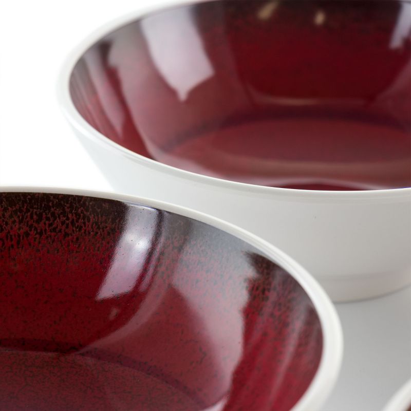 Studio California Cobalt Bay 4 Piece 7.5 Inch Melamine Bowl Set in Red