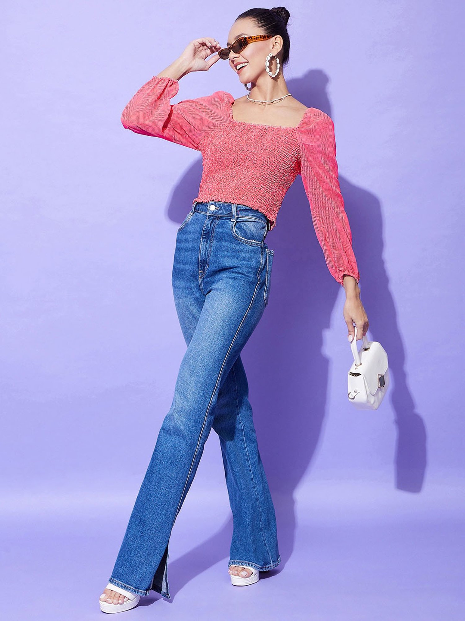 StyleStone Red Printed Crop Top