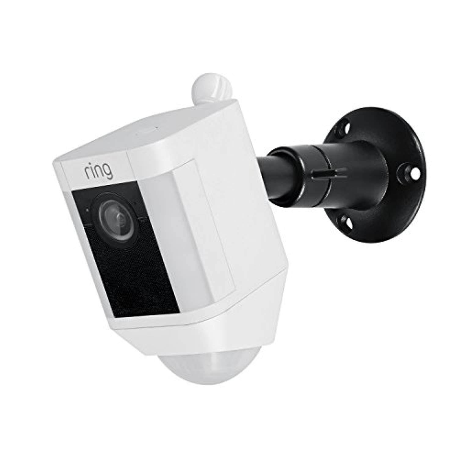 metal mount for ring spotlight cam battery - adjustable indoor/outdoor security mount by wasserstein (black)