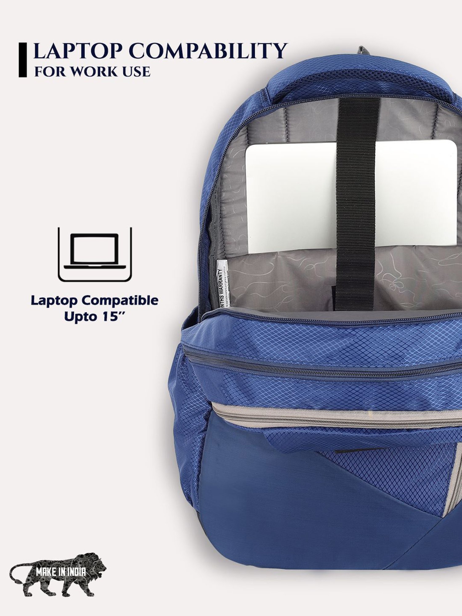Lavie Sport Lozenge Pro 34L Laptop Backpack For Boys & Girls (Navy)