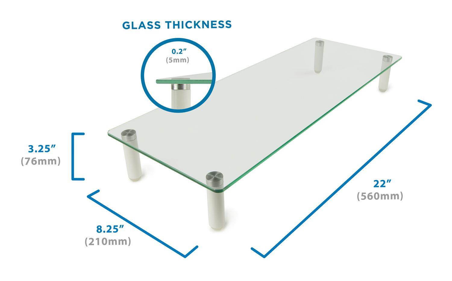 Mount-It! Glass Desktop Monitor Stand Riser | 22 Inches Wide Clear Tempered Glass