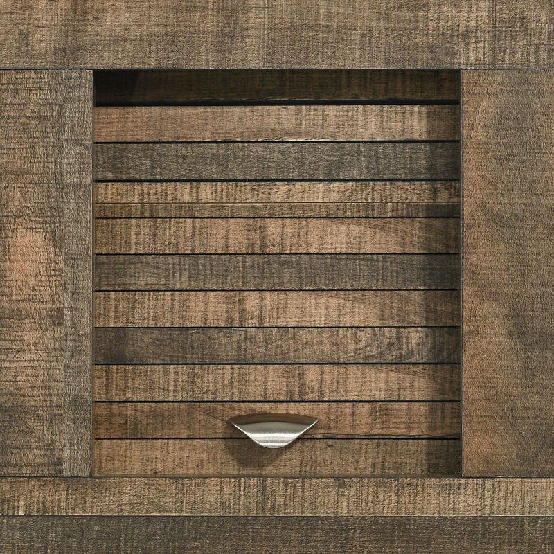 4pc Full Beckett Bookcase Panel Bedroom Set with Bluetooth Walnut - Picket House Furnishings