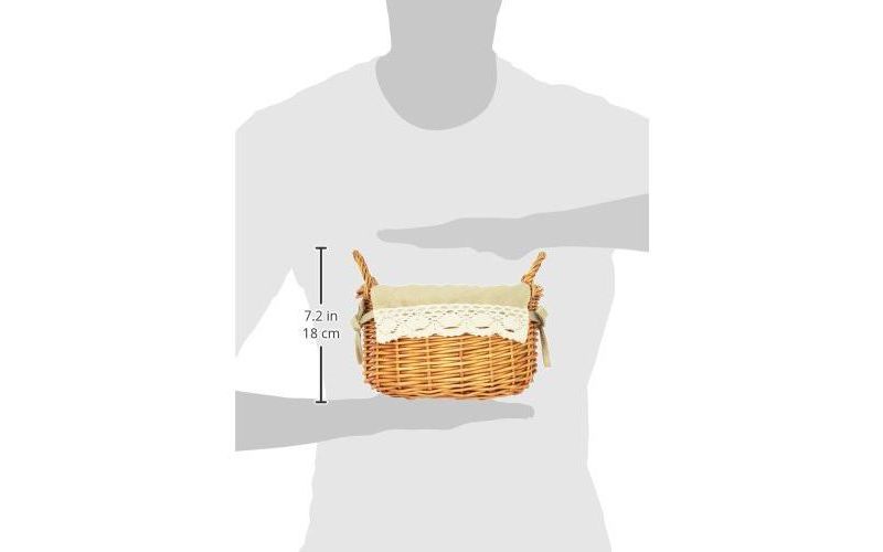 Vintiquewise Small Basket with Lace Trim