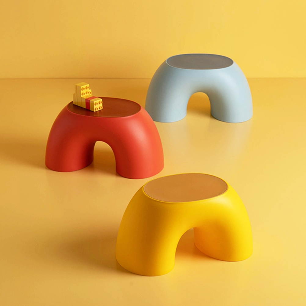 1Pc Annular Small Stool Simple Anti-slip Low Stool Shoes Wearing Stool Comfortable Stool for Home Office (Yellow)