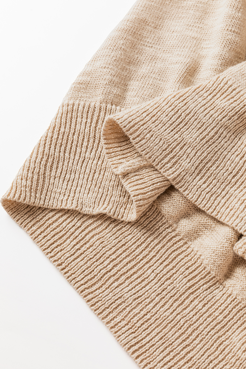 Smoke Gray Round Neck Short Raglan Sleeve Knitted T-shirt