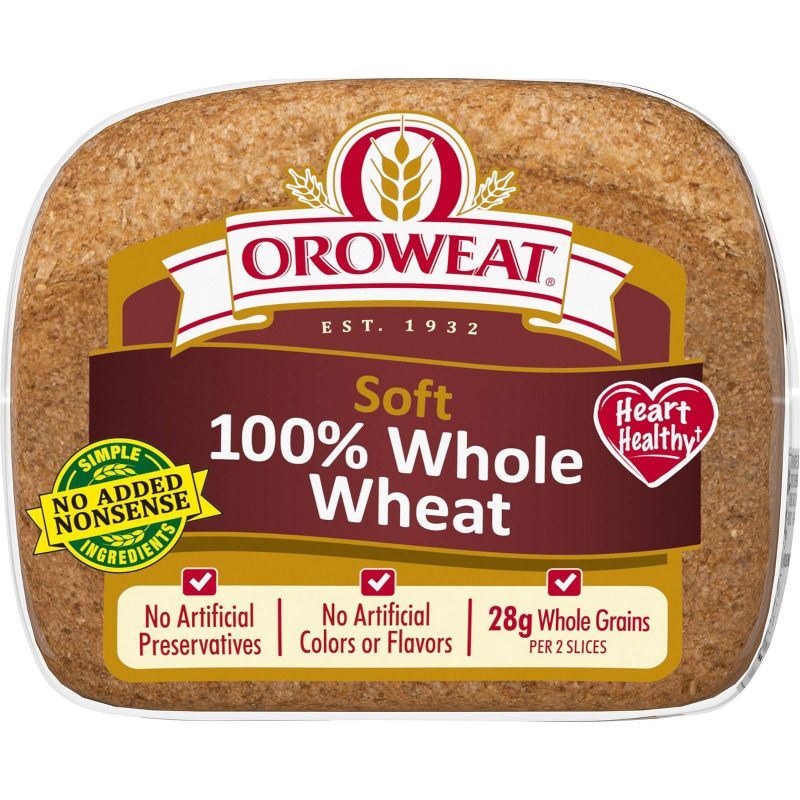 Oroweat 100% Whole Wheat Soft Bread - 20oz
