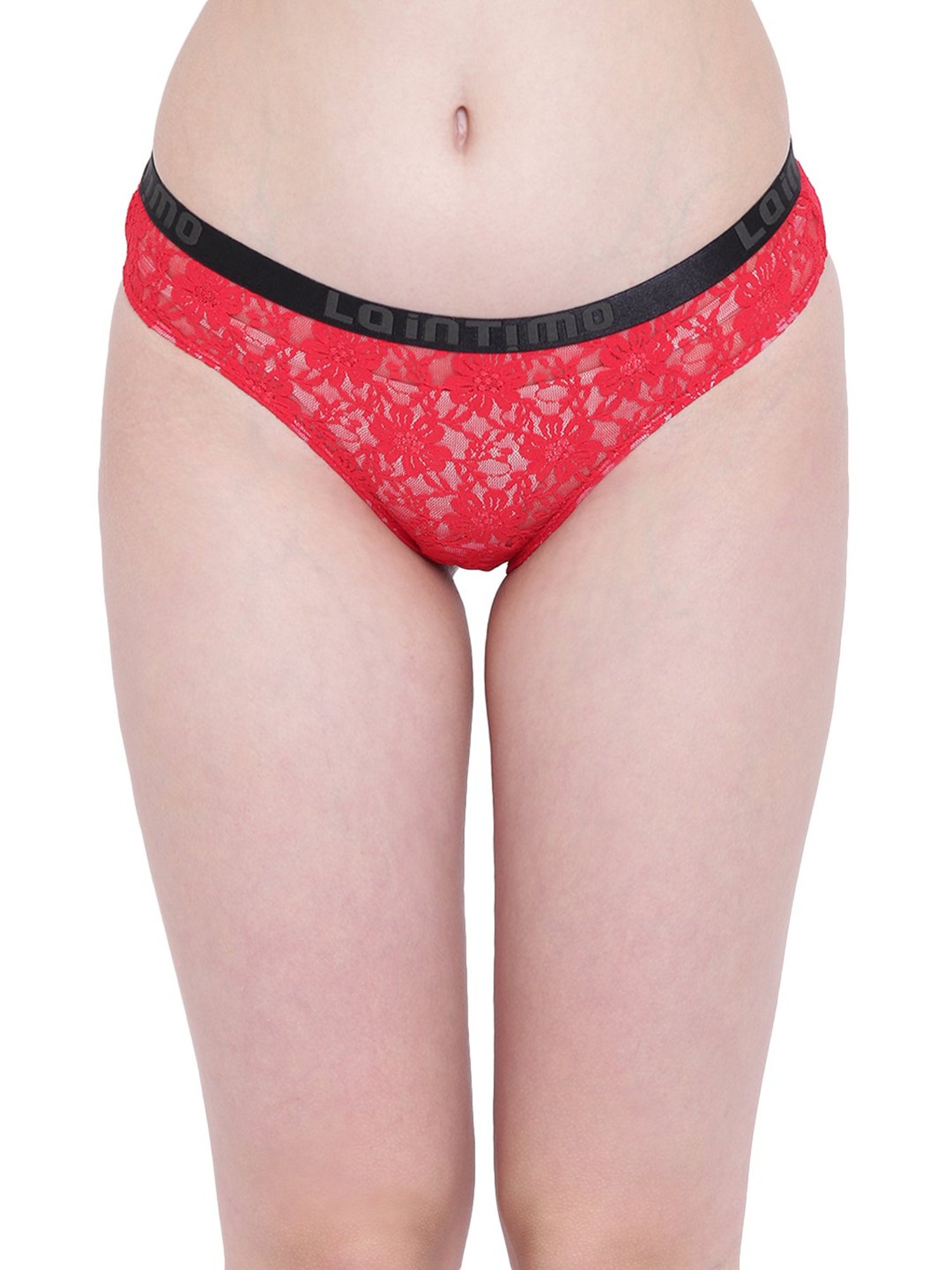 La Intimo Red Lace Bikini Panty