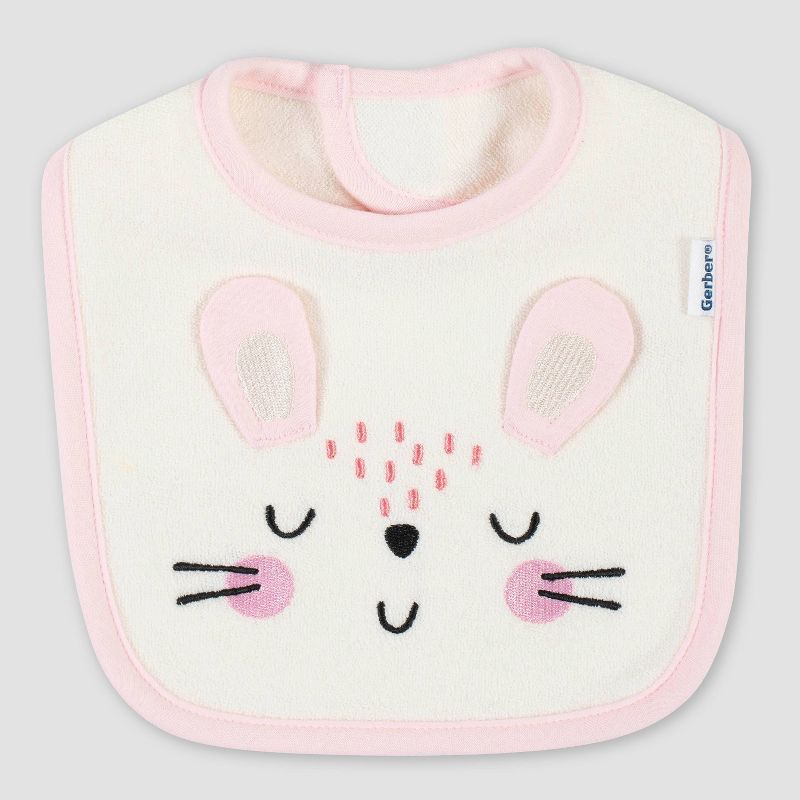 Gerber Baby Girls' 4pk Bunny Bib - Pink