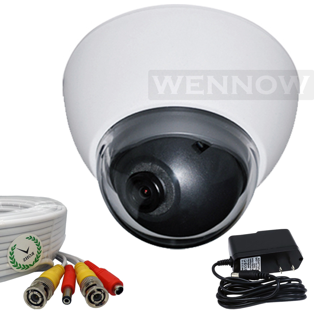 WennoW 2.8mm Wide Angle Fisheye lens 600TVL 0.1Lux Camera White+50 ft Cable+500MA Power